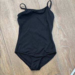 Blotch Classic Black Kids leotard with beautiful lace back. Size 8-10.
